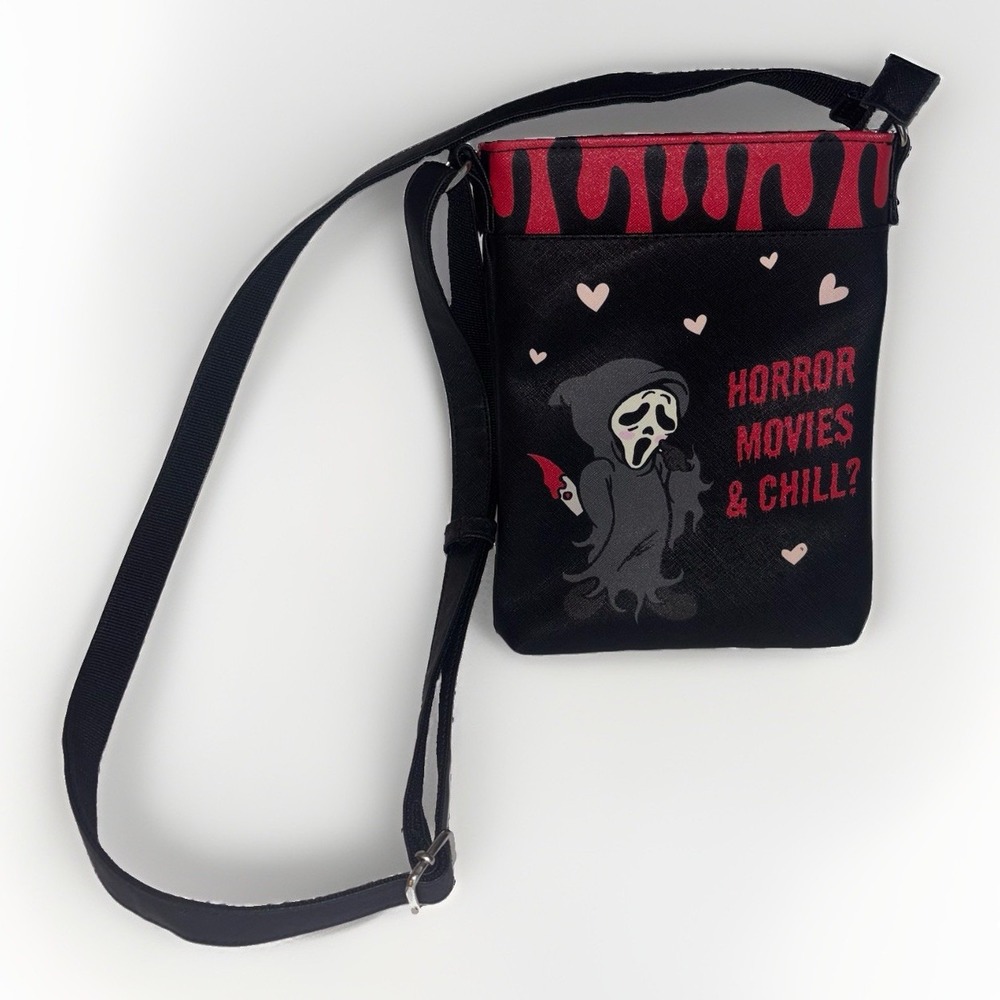 Horror Movie & Chill Scream's Ghost Face Adjustable Crossbody Passport Bag/Purse
